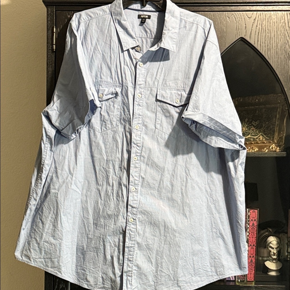 Apt. 9 Pale Blue Short-Sleeve Button-Down Shirt